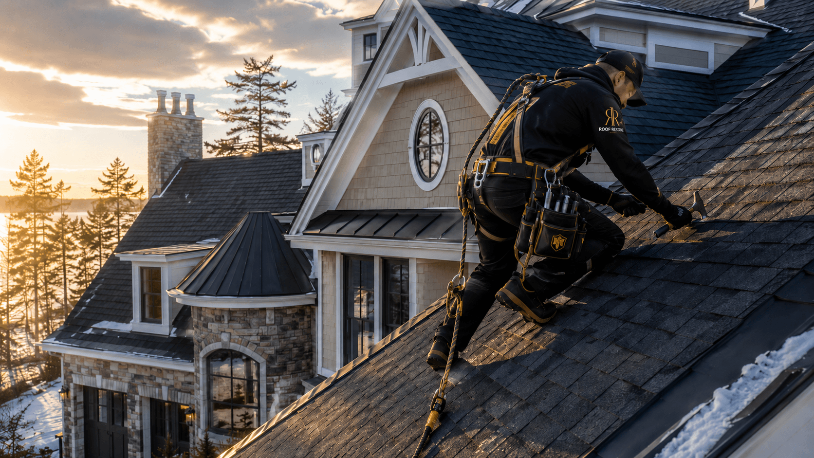 Emergency Storm Damage Roof Repair and Structural Tarping in Maine